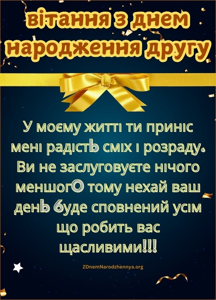 вітання з днем народження другу