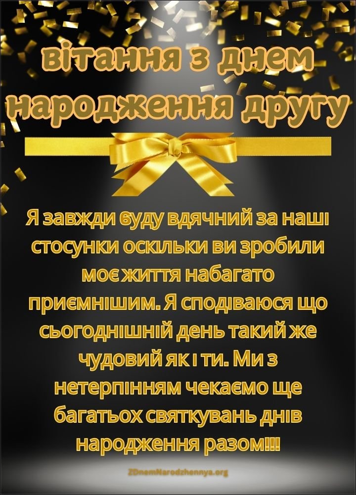 вітання з днем народження другу